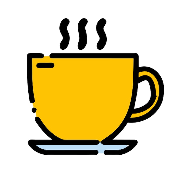 un icono de taza con una línea rota