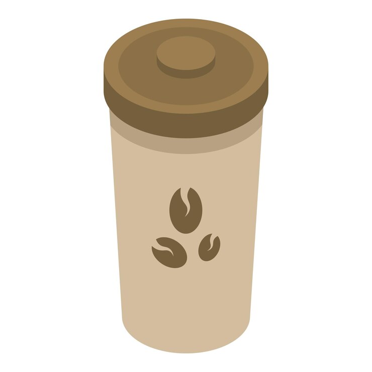 Vector icono de taza de papel de café isométrico de icono de vector de taza de papel de café para diseño web aislado sobre fondo blanco