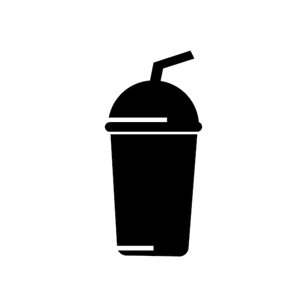 Icono de taza de papel en estilo plano Icono de bebida Comida rápida Vector ilustración aislada