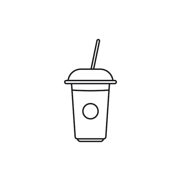 Icono de taza de plástico Símbolo de bebida fría Icono vectorial moderno y simple para diseño de sitios web aplicación móvil
