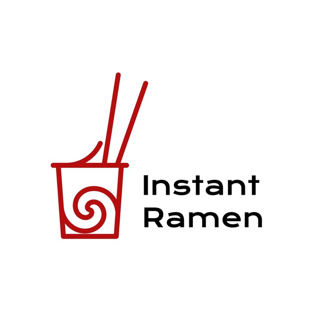 Icono de la taza de ramen, comida japonesa Ramen Noodle Logo