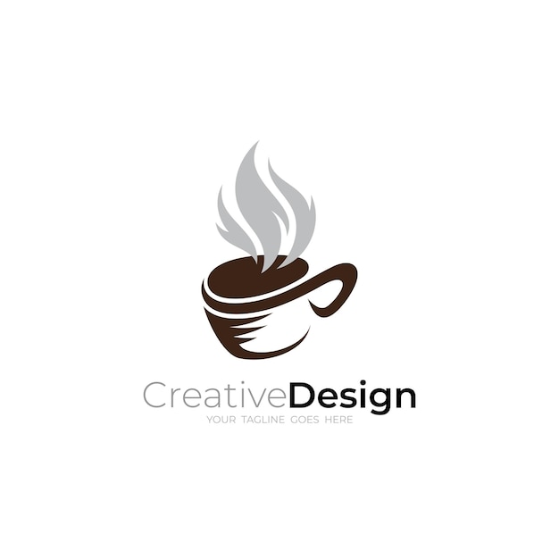 Icono de taza simple con plantilla de logotipo de café de diseño de café