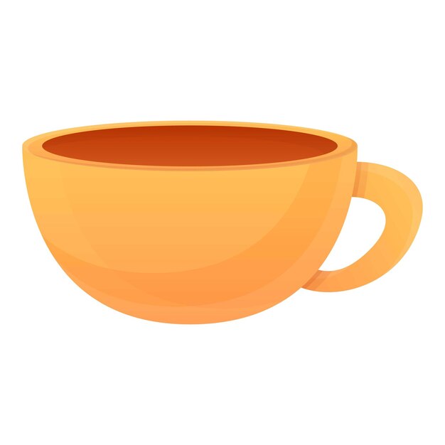 Icono de taza de té de cerámica Icono vectorial de tazón de te de cerámica para el diseño web aislado sobre fondo blanco