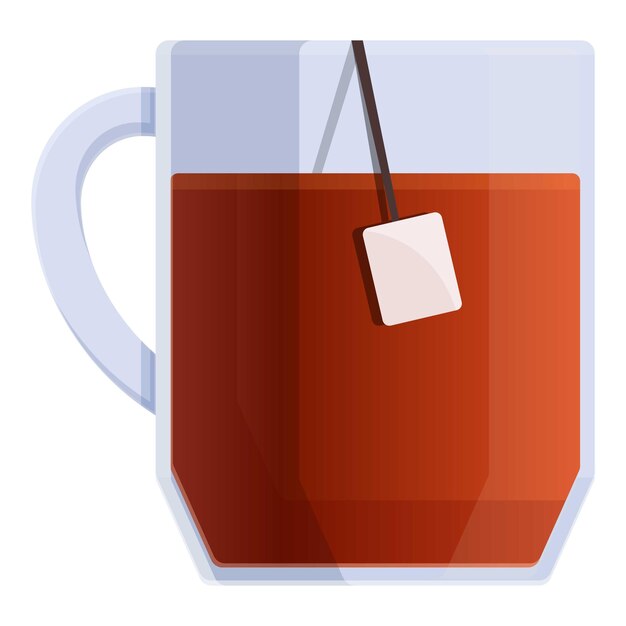 Icono de taza de té negro Caricatura de icono de vector de taza de té negro para diseño web aislado sobre fondo blanco