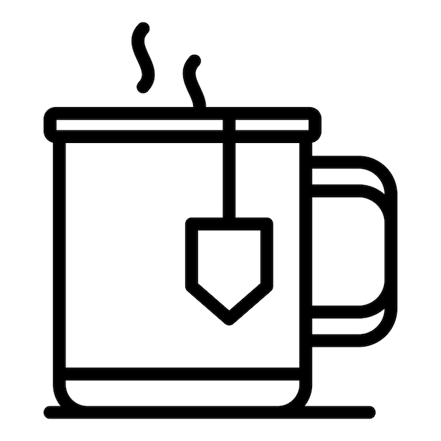 Icono de taza de té de oficina en casa Contorno de icono de vector de taza de té de oficina en casa para diseño web aislado sobre fondo blanco