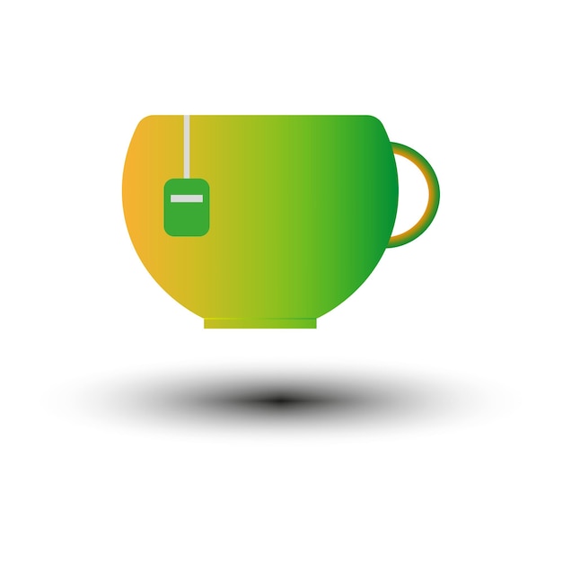 Icono de taza de té verde. ilustración vectorial