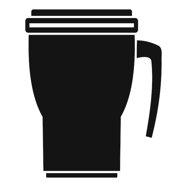 Icono de taza termo ilustración simple del icono de vector de taza termo para diseño web aislado sobre fondo blanco