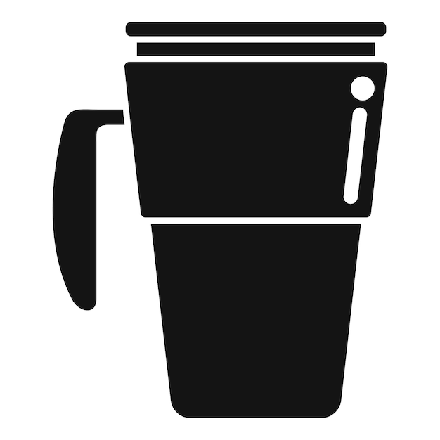 Vector icono de taza termo portátil vector simple taza de café bebida de reciclaje