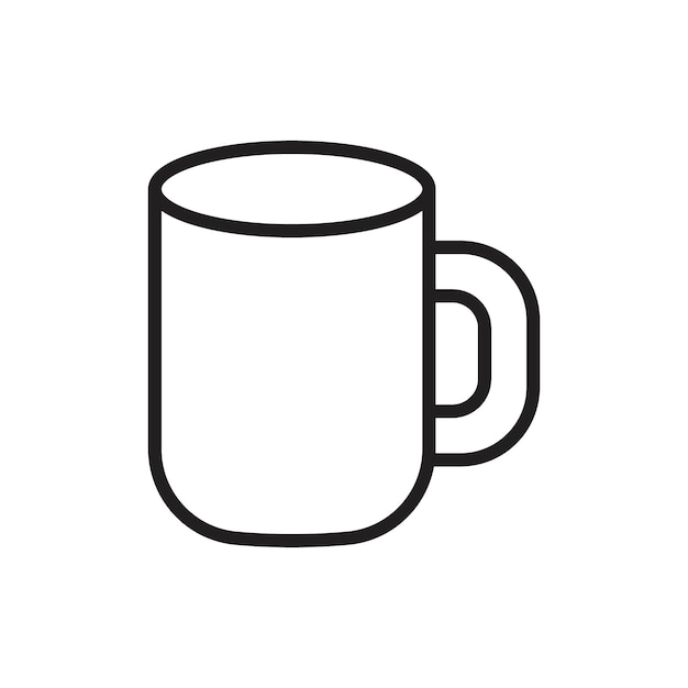 El icono de la taza tiene un contorno delgado simple