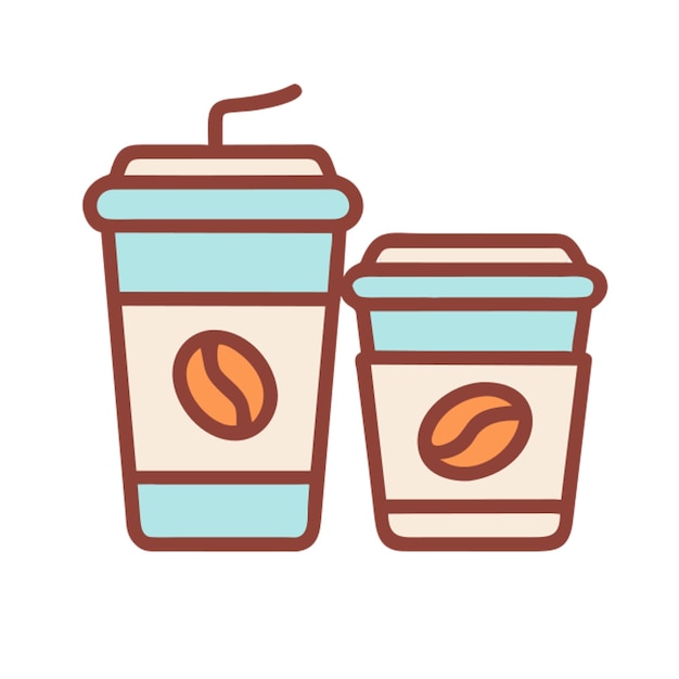 icono de tazas de café de papel