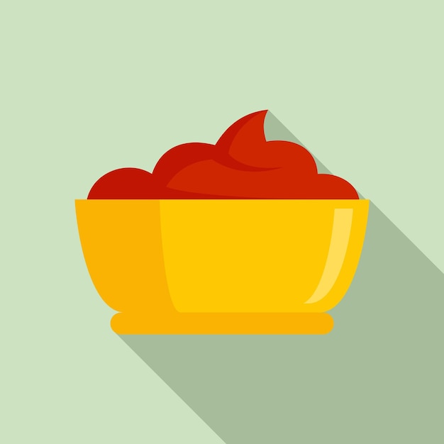 Icono de tazón de ketchup Ilustración plana del icono de vector de tazón de ketchup para diseño web