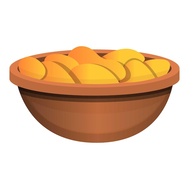 Icono del tazón de patatas fritas Icono vectorial del tazó de patates fritas para el diseño web aislado sobre fondo blanco