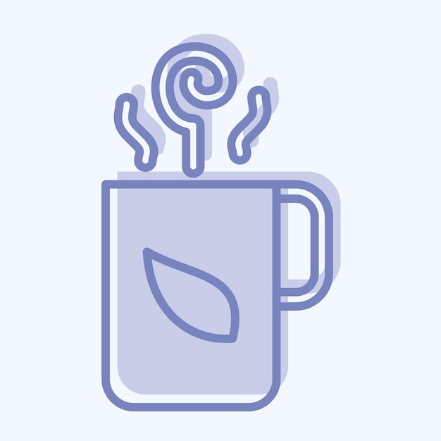 Icono de té caliente relacionado con el símbolo del té estilo de dos tonos diseño simple editable