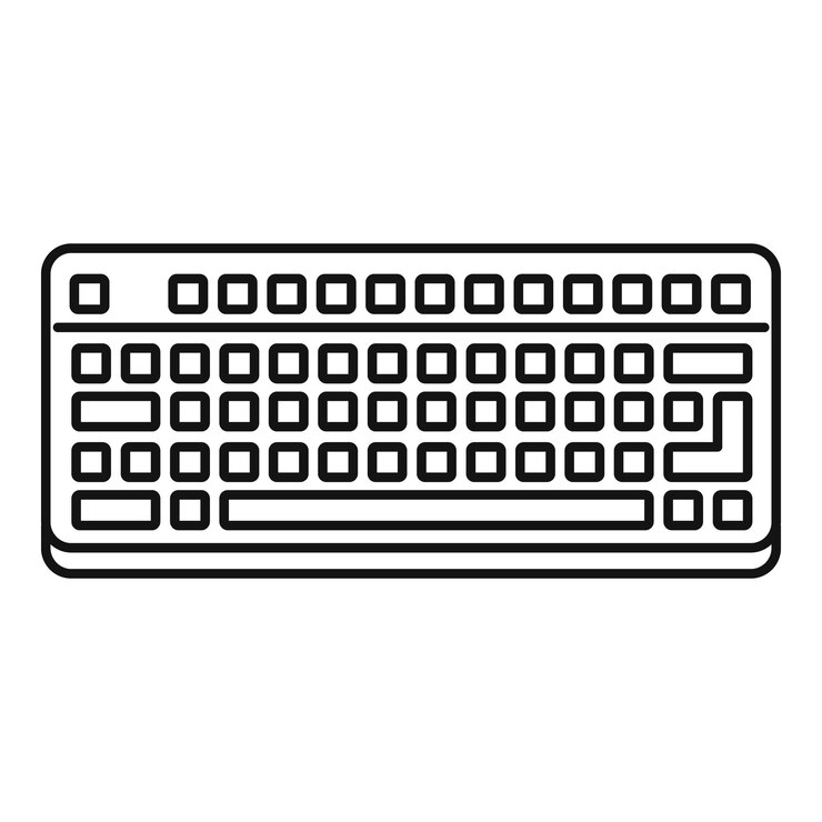 Vector icono de teclado de botón icono de vector de teclado de botón de esquema para diseño web aislado sobre fondo blanco
