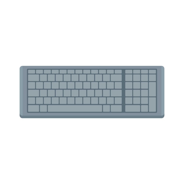 Icono de teclado de botón ilustración plana del icono de vector de teclado de botón aislado sobre fondo blanco