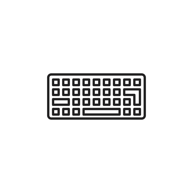 Icono del teclado Ilustración plana de línea delgada