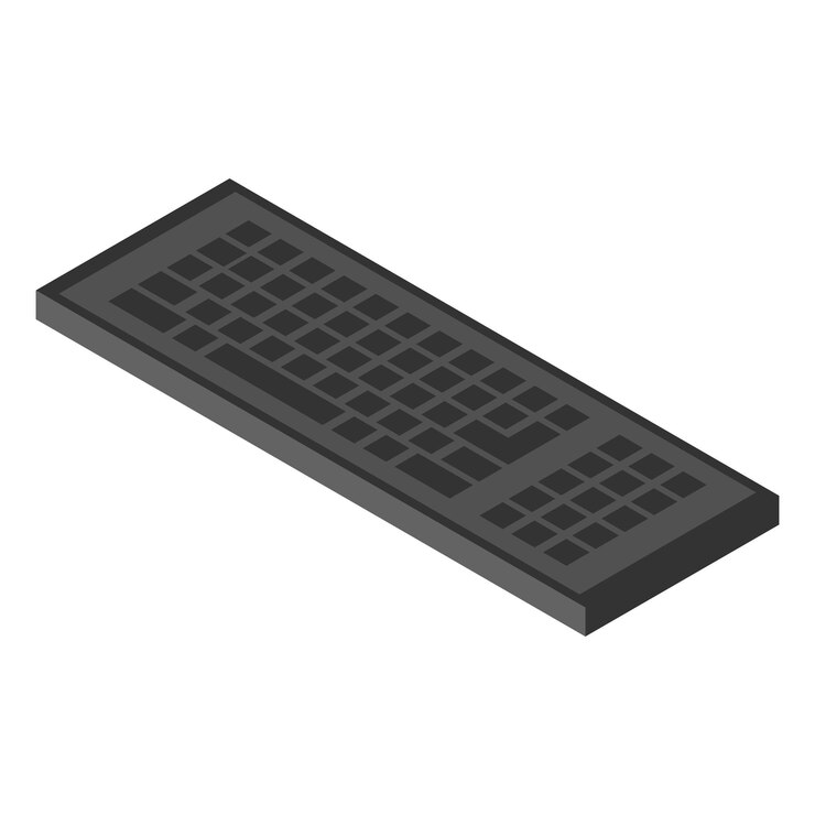 Vector icono de teclado negro isométrico del icono de vector de teclado negro para diseño web aislado sobre fondo blanco