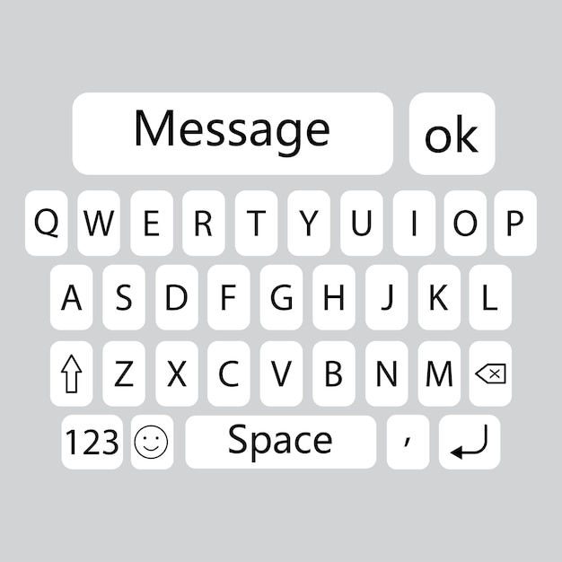 Vector icono con teclado de teléfono pantalla de dispositivo de tecnología moderna interfaz de mensaje de teléfono inteligente