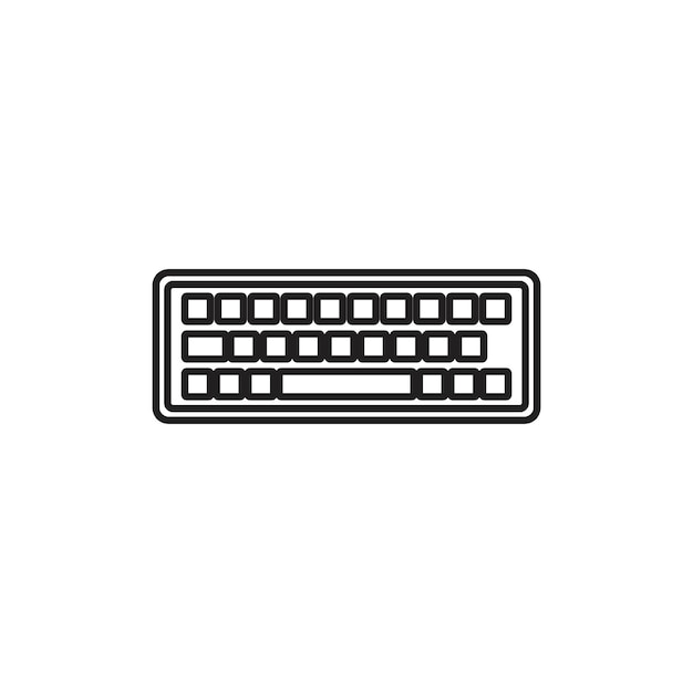 El icono del teclado tiene un contorno delgado simple