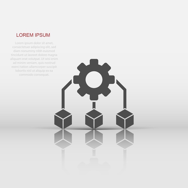 Icono de tecnología Api en estilo plano Ilustración vectorial de algoritmo en fondo blanco aislado Equipo con flecha concepto de negocio