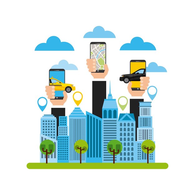icono de tecnología de la aplicación de servicio de transporte