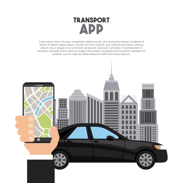 icono de tecnología de la aplicación de servicio de transporte