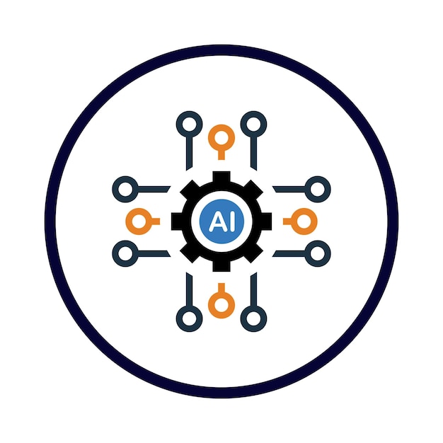 Icono de tecnología de circuitos inteligentes artificiales