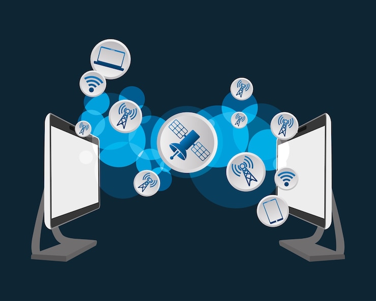 Vector icono de tecnología de comunicación digital