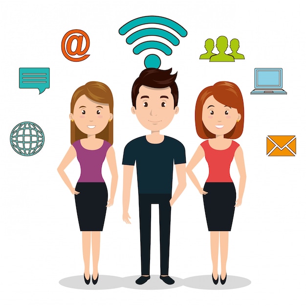 icono de la tecnología de comunicación de internet aislado