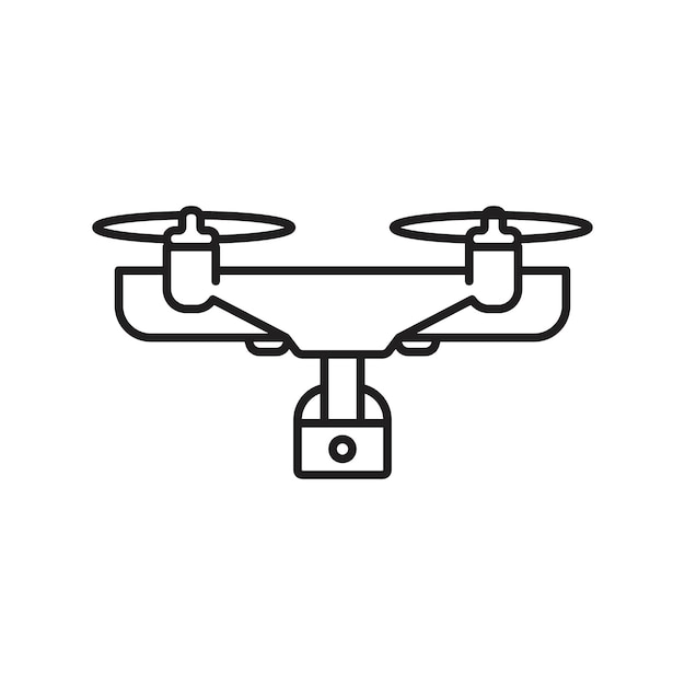 Icono de tecnología de drones Contorno delgado simple