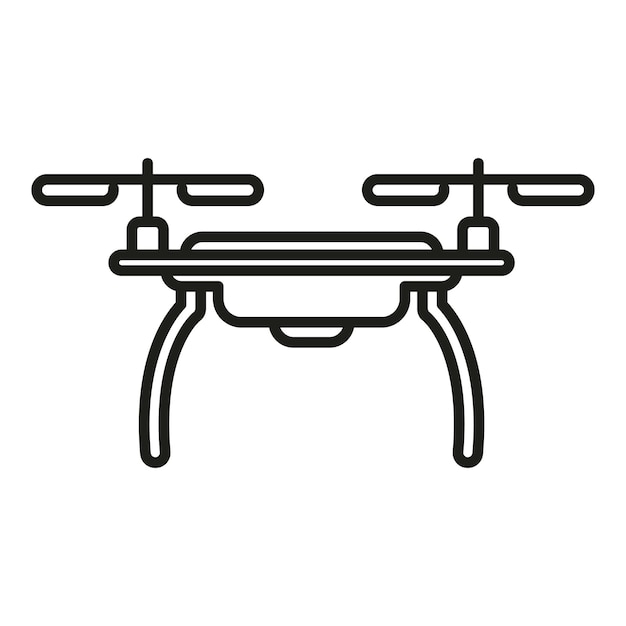 Icono de tecnología de drones contorno vectorial cámara Ai Vehículo de tecnología robótica