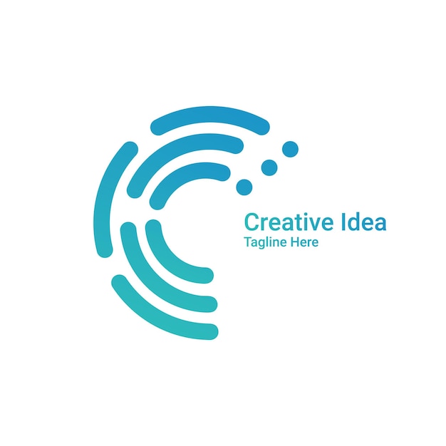 Icono de tecnología de idea creativa abstracta.