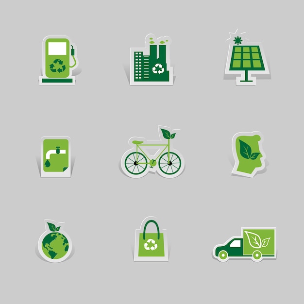 Icono de tecnologías ecológicas y ecológicas