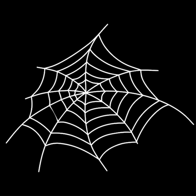 Icono de tela de araña de garabato aislado en blanco Símbolo de Halloween Ilustración de stock de vector de boceto