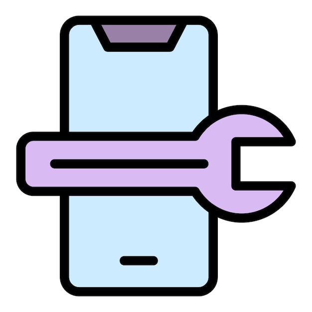 Icono de teléfono API Contorno icono de vector de teléfono API para diseño web aislado en color plano de fondo blanco