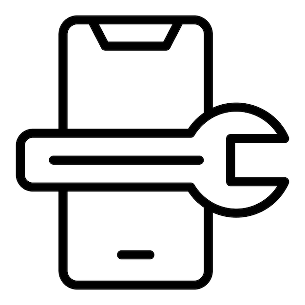 Icono de teléfono API Esquema del icono de vector de teléfono API para diseño web aislado sobre fondo blanco