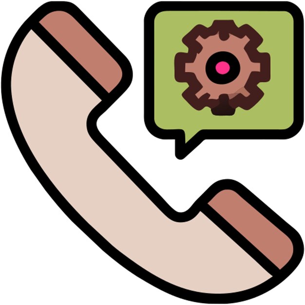 icono de teléfono contorno de color
