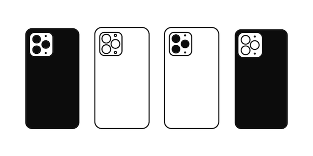 Icono de teléfono en diferentes variaciones Vector