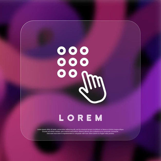 Icono de teléfono de escritorio Icono de teléfono Marque un número Estilo Glassmorphism Icono de línea vectorial para negocios y publicidad