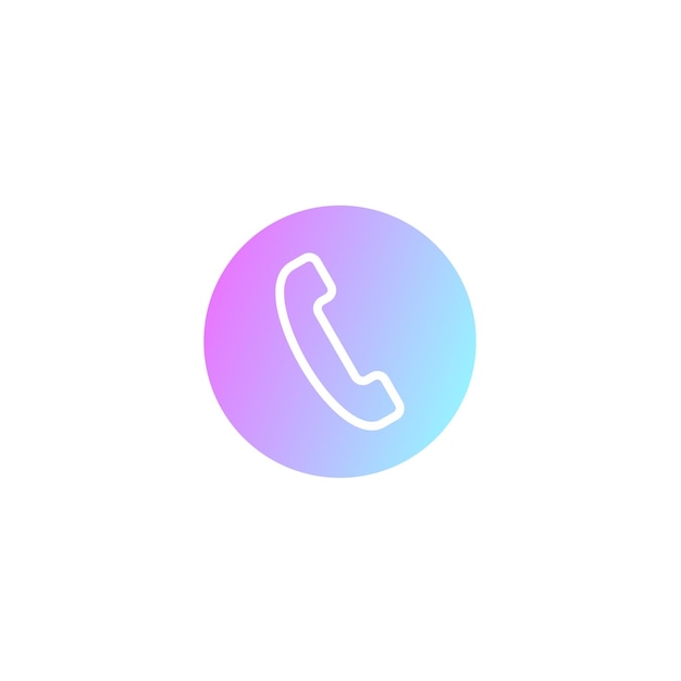 Ícono de teléfono gradiente minimalista para el diseño de comunicación digital