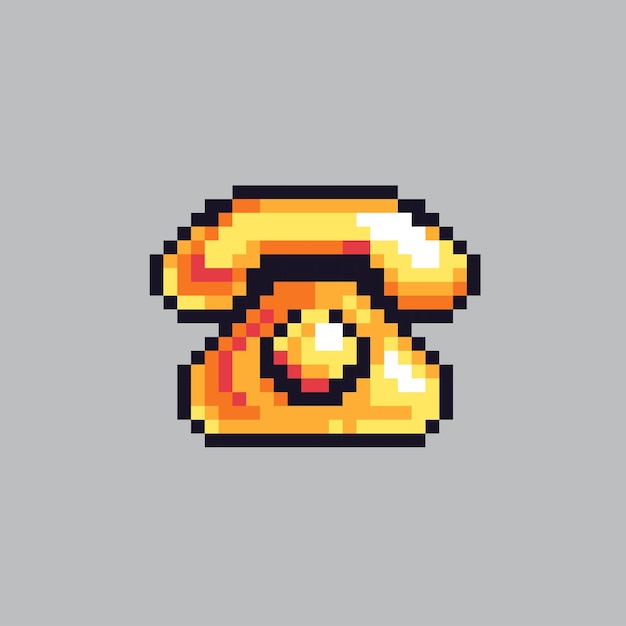 Icono de teléfono de ilustración de pixel art Icono de teléfono pixelado pixelado para el juego de pixel art