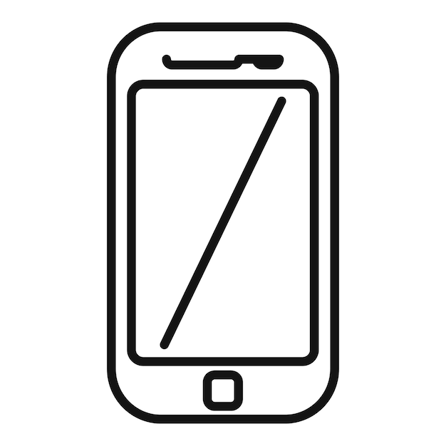 Icono de teléfono inteligente en blanco y negro
