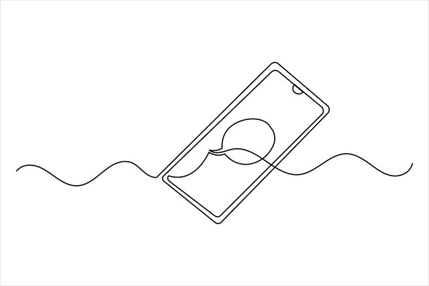 Icono de teléfono inteligente dibujo continuo de una línea con ilustración vectorial de contorno simple aislado