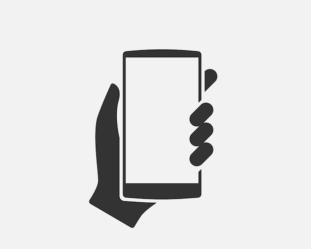 Icono de teléfono inteligente de mano ilustración de vector de teléfono móvil teléfono celular de retención de logotipo