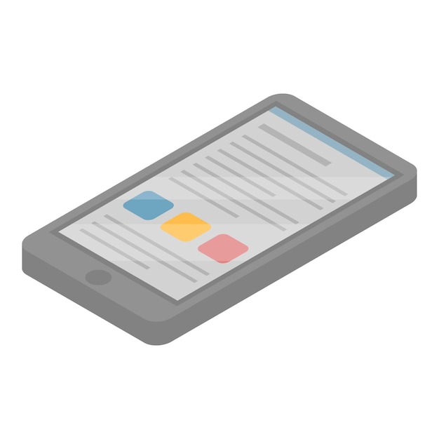 Icono de teléfono inteligente moderno Isométrico del icono de vector de teléfono inteligente moderno para diseño web aislado sobre fondo blanco