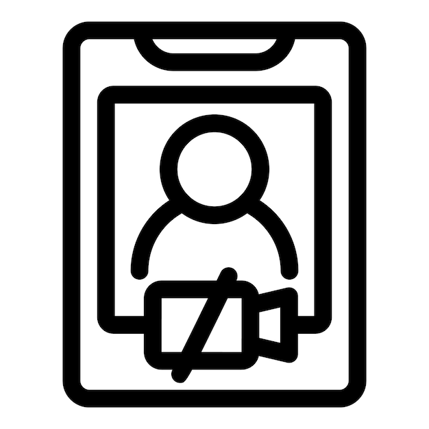 El icono del teléfono inteligente muestra a la persona con la llamada de video cancelada