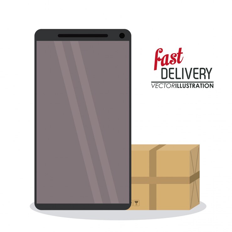 Vector icono de teléfono inteligente y paquete