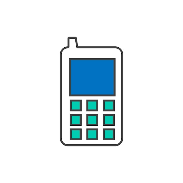 El icono del teléfono móvil es el símbolo del teléfono inteligente, el teléfono clásico y2k retro.