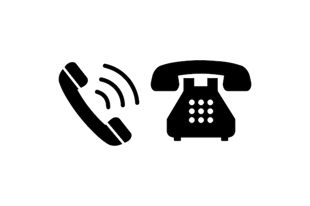 Icono de teléfono retro y llamada inalámbrica Icono vectorial