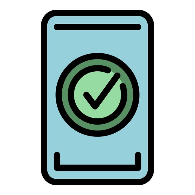Icono de teléfono seguro Contorno de icono vectorial de teléfono seguro Color plano aislado